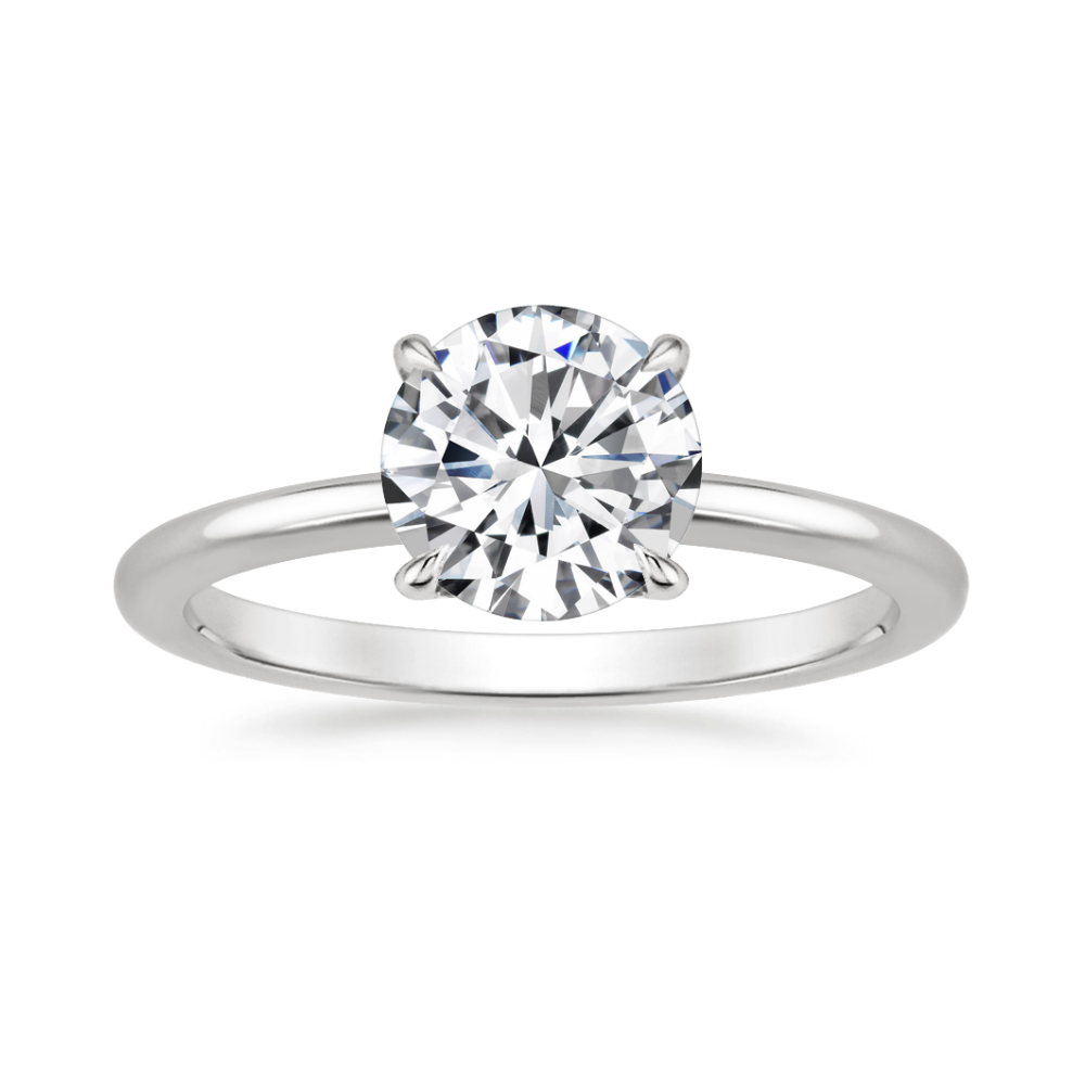 Classic Solitaire and Round Eternity Lab Diamond Ring Set in 18K Gold - Round
