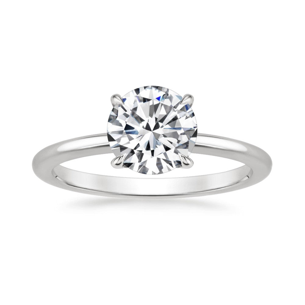 Round Solitaire Engagement Ring & Pavé Eternity Band Set⁠