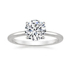 Round Solitaire Engagement Ring & Pavé Eternity Band Set⁠