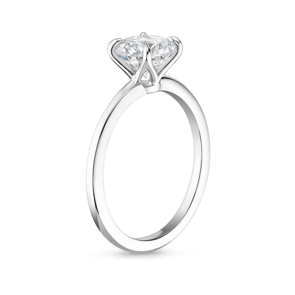 Round Solitaire Engagement Ring & Pavé Eternity Band Set⁠