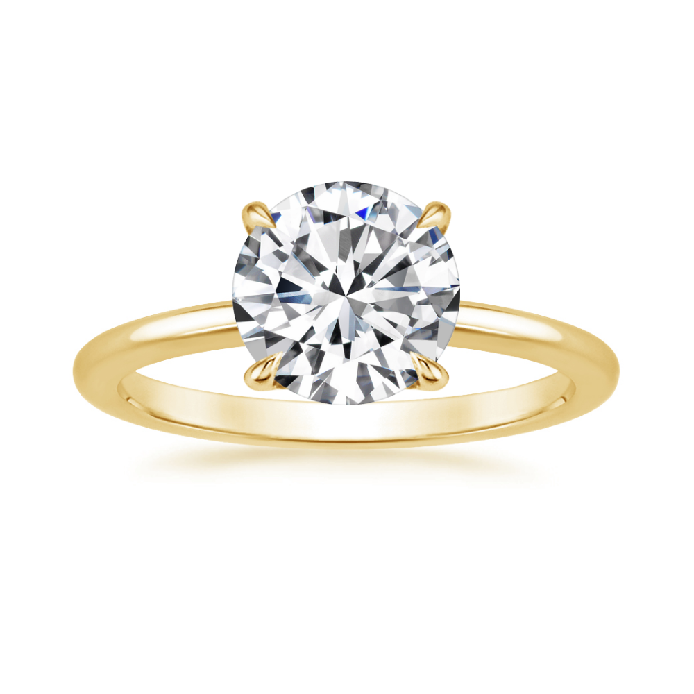 Classic Solitaire and Round Eternity Lab Diamond Ring Set in 18K Gold - Round
