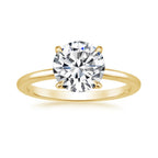 Round Solitaire Engagement Ring & Pavé Eternity Band Set⁠