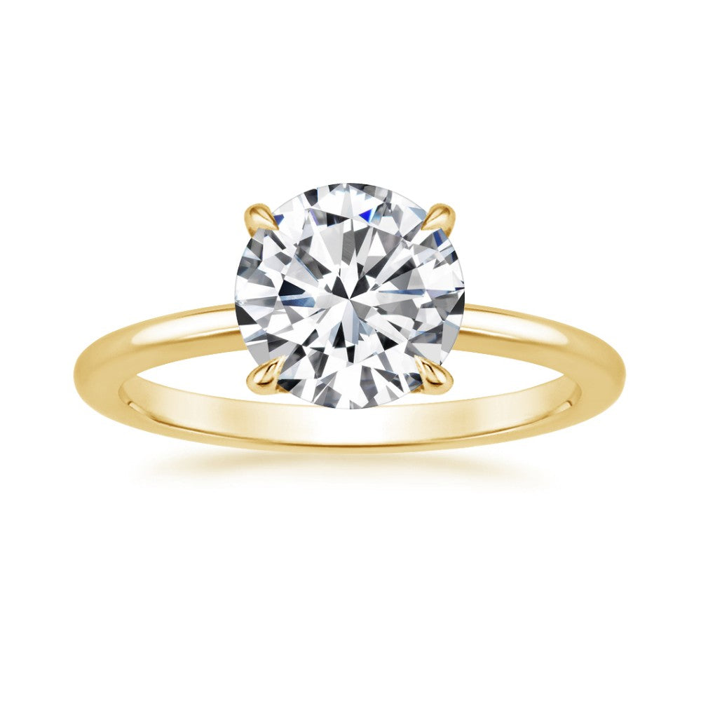 Round Solitaire Engagement Ring & Pavé Eternity Band Set⁠