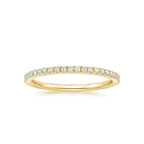 Round Solitaire Engagement Ring & Pavé Eternity Band Set⁠