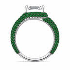 18K Solid Gold Hera Asscher Fancy Green Lab Diamond Ring