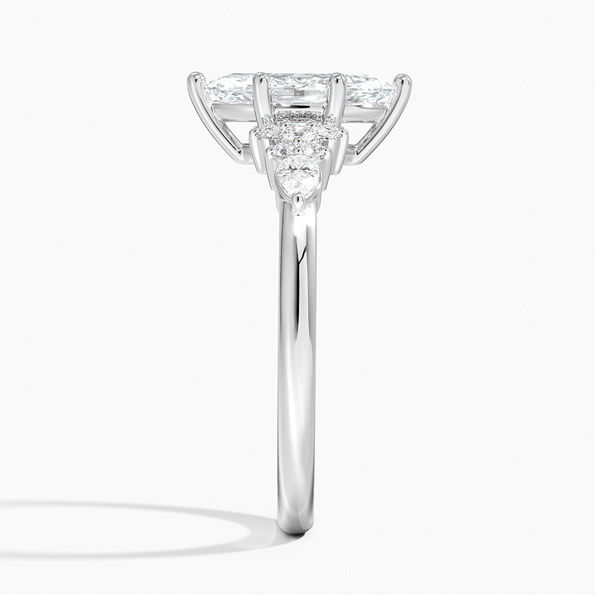 Dahlia Accents Lab Grown Diamond Engagement Ring in 18k Gold - Oval