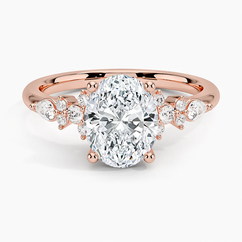ecomposer-view with diamond shape-oval,ecomposer-size-2-ct, ecomposer-size-2.5-ct, ecomposer-size-3-ct, ecomposer-metal type-rose-gold-18k