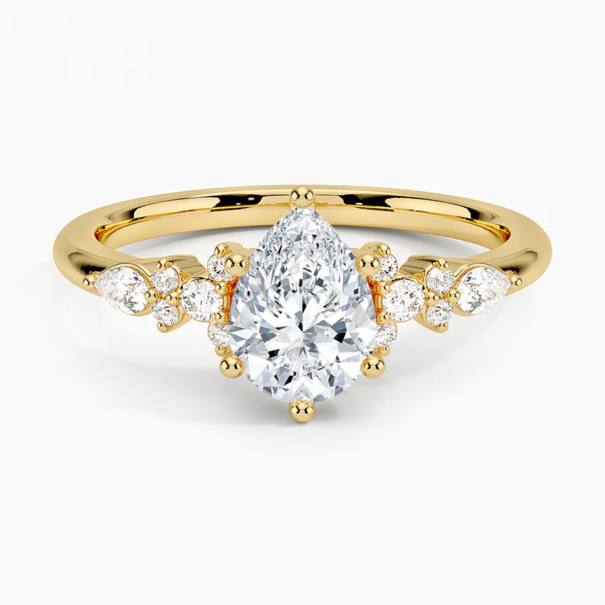 ecomposer-view with diamond shape-pear, ecomposer-size-1-ct, ecomposer-metal type-yellow-gold-18k