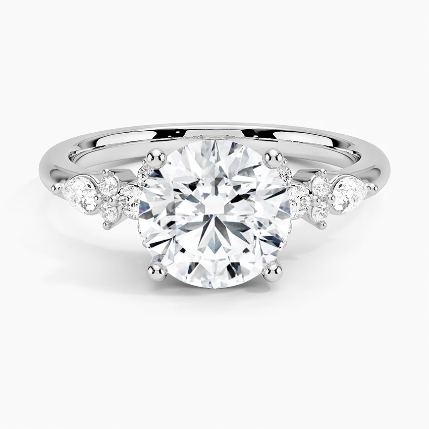 ecomposer-view with diamond shape-round, ecomposer-size-2-ct, ecomposer-size-2.5-ct, ecomposer-size-3-ct, ecomposer-metal type-white-gold-18k
