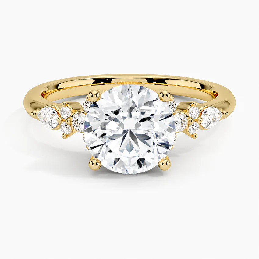 ecomposer-view with diamond shape-round, ecomposer-size-2-ct, ecomposer-size-2.5-ct, ecomposer-size-3-ct, ecomposer-metal type-yellow-gold-18k
