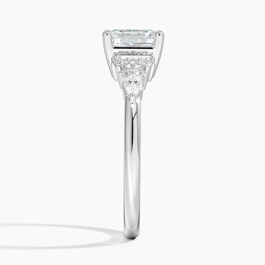 Dahlia Accents Lab Grown Diamond Engagement Ring in 18k Gold - Oval