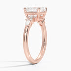 18K Solid Gold Dahlia Oval Accent Lab Diamond Ring