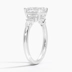 18K Solid Gold Dahlia Oval Accent Lab Diamond Ring