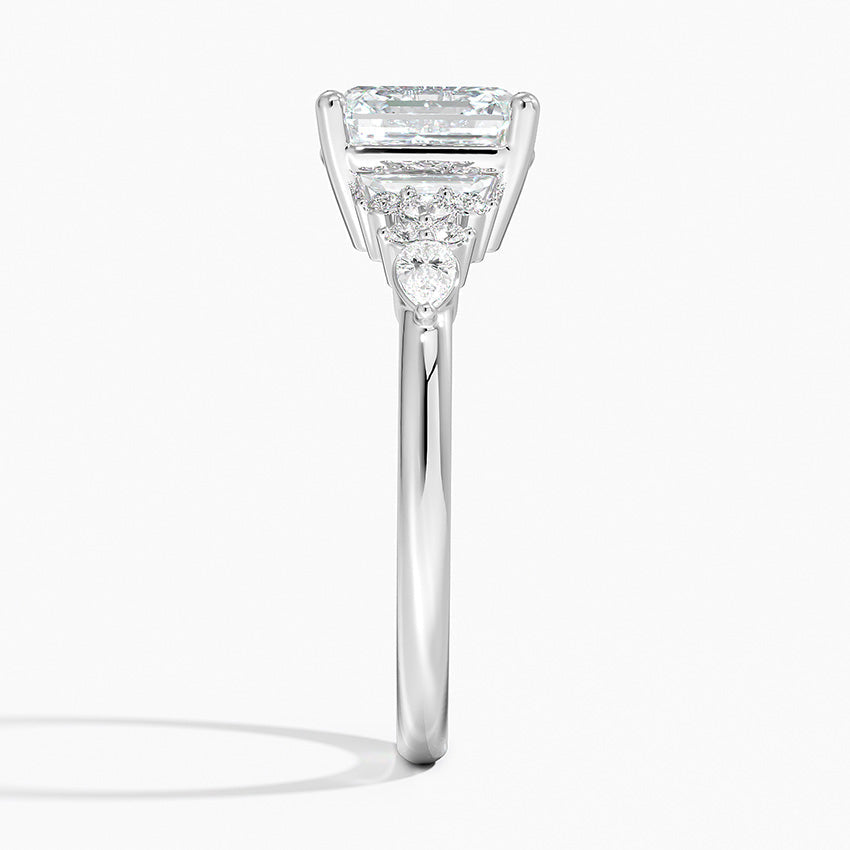 Dahlia Accents Lab Grown Diamond Engagement Ring in 18k Gold - Oval