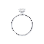 18K Solid White Gold Elongated Cushion Hidden Halo Lab Grown Diamond Ring