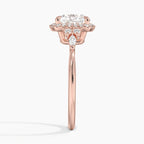 18K Solid Gold Fran Cushion Vintage Accent Lab Diamond Ring