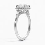 18K Solid Gold Fran Cushion Vintage Accent Lab Diamond Ring