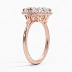 18K Solid Gold Fran Marquise Vintage Accent Lab Diamond Ring
