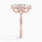 18K Solid Gold Fran Marquise Vintage Accent Lab Diamond Ring