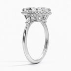 18K Solid Gold Fran Marquise Vintage Accent Lab Diamond Ring