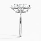 18K Solid Gold Fran Marquise Vintage Accent Lab Diamond Ring