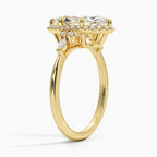 18K Solid Gold Fran Marquise Vintage Accent Lab Diamond Ring
