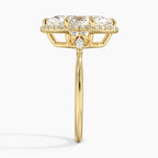 18K Solid Gold Fran Marquise Vintage Accent Lab Diamond Ring
