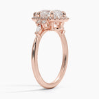 18K Solid Gold Fran Pear Vintage Accent Lab Diamond Ring