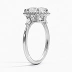 18K Solid Gold Fran Pear Vintage Accent Lab Diamond Ring
