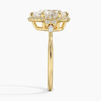 18K Solid Gold Fran Pear Vintage Accent Lab Diamond Ring