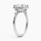 18K Solid Gold Fran Princess Vintage Accent Lab Diamond Ring
