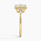 18K Solid Gold Fran Princess Vintage Accent Lab Diamond Ring