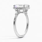 18K Solid Gold Fran Radiant Vintage Accent Lab Diamond Ring