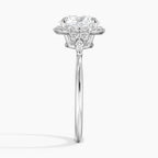 18K Solid Gold Fran Round Vintage Accent Lab Diamond Ring