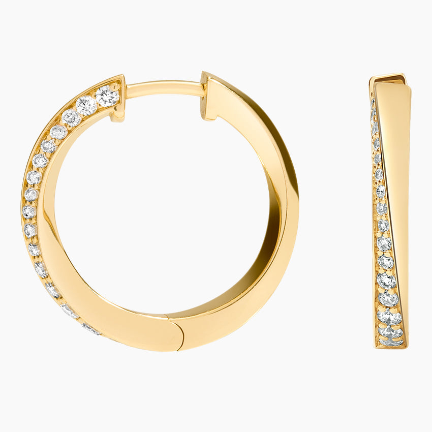 Chams Hoop Stud Lab Diamond Earrings (0.25 ct * 2) 18K Gold