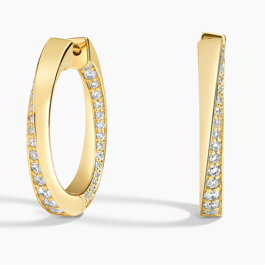 Chams Hoop Stud Lab Diamond Earrings (0.25 ct * 2) 18K Gold