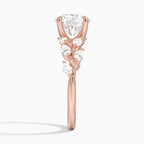 18K Solid Gold Gardenia Floral Lab Diamond Ring