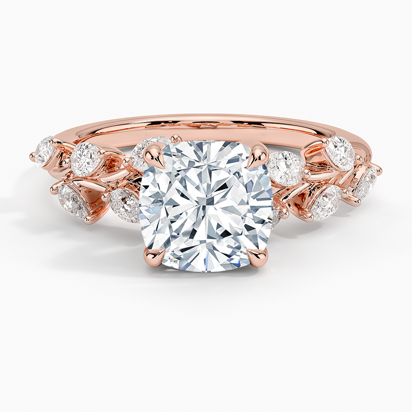 ecomposer-view with diamond shape-cushion, ecomposer-size-1-ct, ecomposer-size-1.5-ct, ecomposer-size-2-ct, ecomposer-size-2.5-ct, ecomposer-size-3-ct, ecomposer-metal type-rose-gold-18k