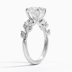 18K Solid Gold Gardenia Statement Diamond Ring