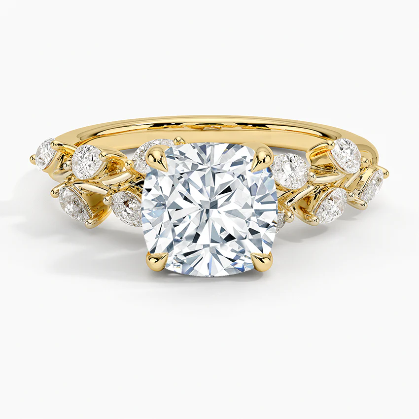 ecomposer-view with diamond shape-cushion, ecomposer-size-1-ct, ecomposer-size-1.5-ct, ecomposer-size-2-ct, ecomposer-size-2.5-ct, ecomposer-size-3-ct, ecomposer-metal type-yellow-gold-18k
