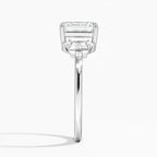 18K Solid Gold Iris Asscher Accent Lab Diamond Ring