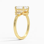 18K Solid Gold Iris Asscher Accent Lab Diamond Ring