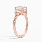 18K Solid Gold Iris Cushion Accent Lab Diamond Ring