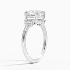 18K Solid Gold Iris Cushion Accent Lab Diamond Ring