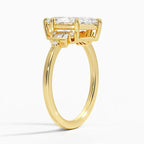 18K Solid Gold Iris Marquise Accent Lab Diamond Ring