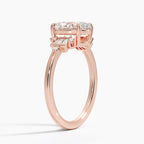 18K Solid Gold Iris Oval Accent Lab Diamond Ring
