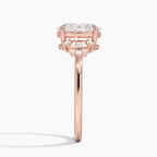 18K Solid Gold Iris Oval Accent Lab Diamond Ring