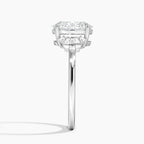18K Solid Gold Iris Oval Accent Lab Diamond Ring