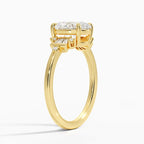 18K Solid Gold Iris Oval Accent Lab Diamond Ring