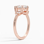 18K Solid Gold Iris Pear Accent Lab Diamond Ring